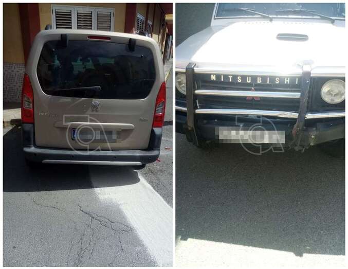 Vehículos implicados en el accidente de este mediodía/TA.